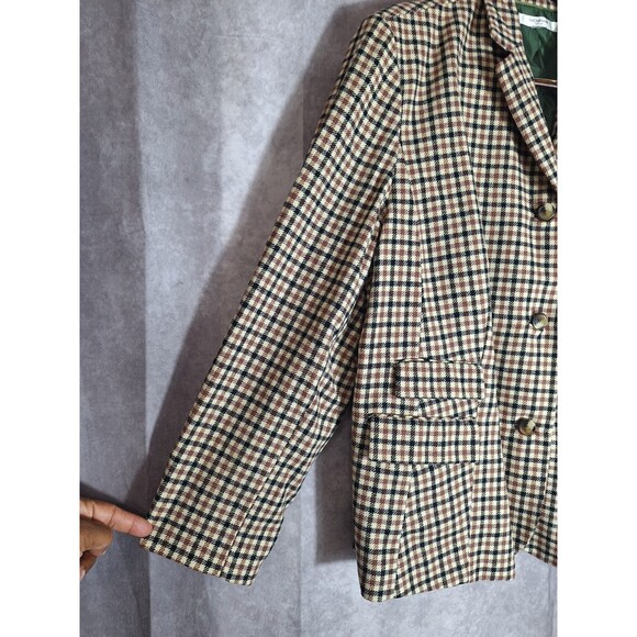 Vintage Liz Claiborne New York Plaid Blazer Womens XL Wool Blend 3 Button Career - Picture 10 of 16